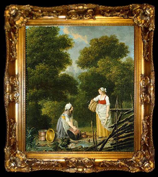 framed  Pehr Hillestrom Two Maid Servants at a Brook, ta009-2